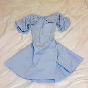 BABYBOO light blue puff sleeve corset dress